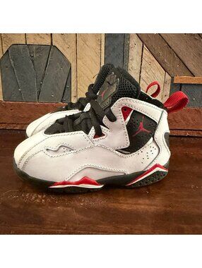 Jordan True Flight Toddler TD White Black Varsity Red Size 8C